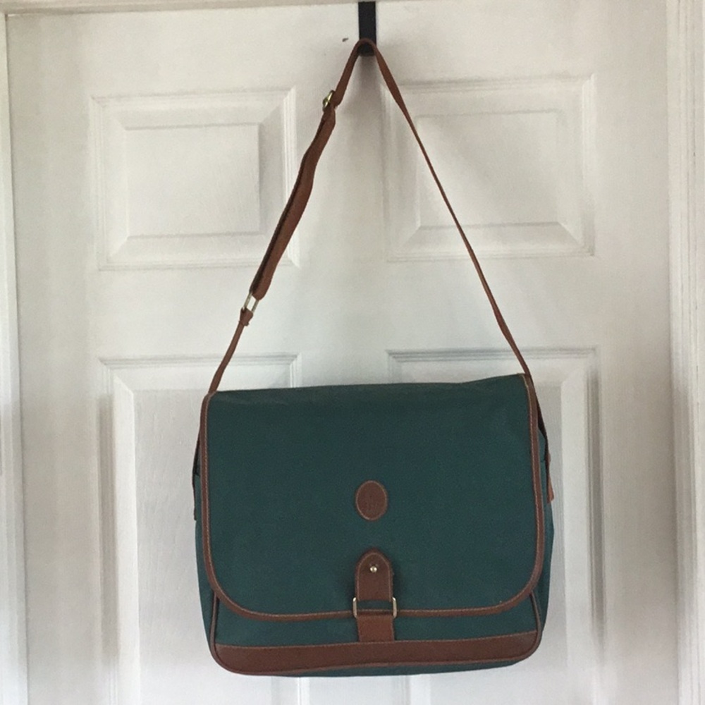 Vintage Ralph Lauren Green/Brown Carry on Messenger Bag